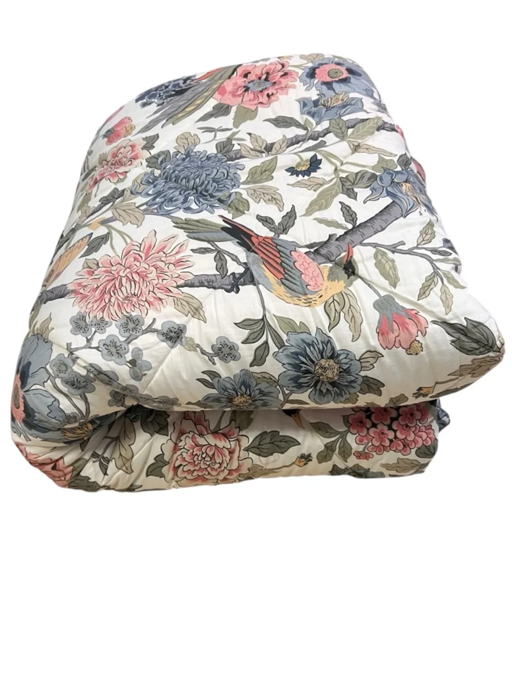 Pottery Barn Bloom Sateen Ivory Twin Comforter Luxury Floral